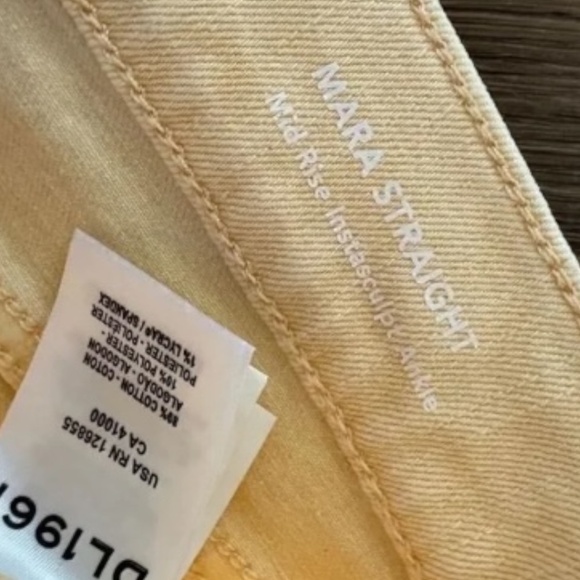 DL1961 MARA ANKLE MID RISE STRAIGHT IN BUTTERSCOTCH RAW - Picture 11 of 11